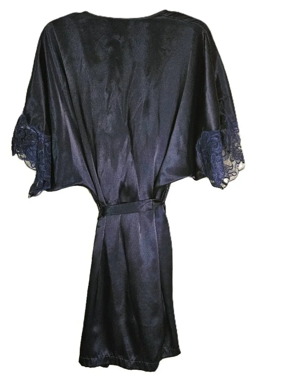 Vintage JOSIE Navy Blue Feminine Robe and Gown Set Size M
